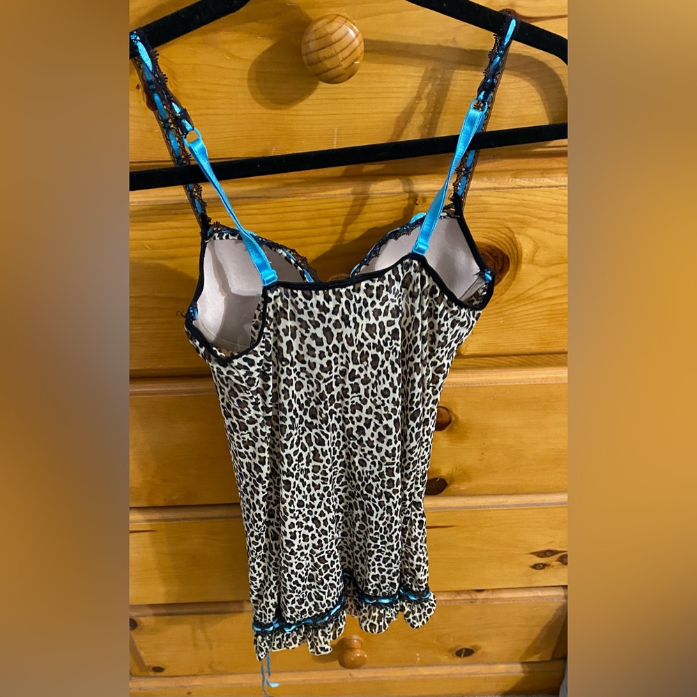 VNTG RAMPAGE leopard slip dress satin ribbon bow detail Y2K 90s animal sexy EUC - Picture 4 of 6